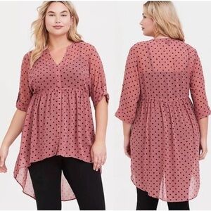 Torrid - High Low Babydoll Chiffon Top